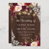 素朴な弦の光結婚式招待状 招待状 (正面/裏面)