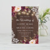 素朴な弦の光結婚式招待状 招待状 (スタンド正面)