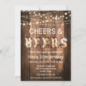 素朴な応援およびビール招待状 招待状 (正面)