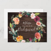 素朴な意志私の新婦付添人です インビテーションポストカード (正面/裏面)