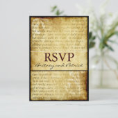 素朴な愛はRSVPカードを結婚する忍耐強いヴィンテージです 出欠カード (スタンド正面)