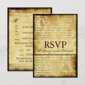 素朴な愛はRSVPカードを結婚する忍耐強いヴィンテージです 出欠カード (正面/裏面)