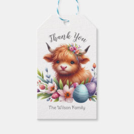 素朴な愛らしさが漂うハイランド牛の赤ちゃん ギフトタグ