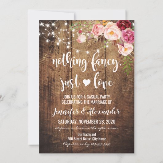 素朴な愛 招待状 (正面)