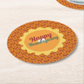 素朴な感謝的ペカン様式 ラウンドペーパーコースター (アングル)