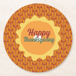 素朴な感謝的ペカン様式 ラウンドペーパーコースター