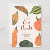 素朴な感謝祭のディナー　パンプキン招待状 招待状 (正面)