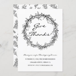 素朴な感謝祭のディナー 招待状