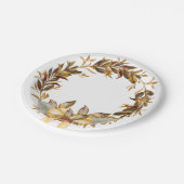 素朴な感謝祭のリースの紙皿7つ ペーパープレート (アングル)