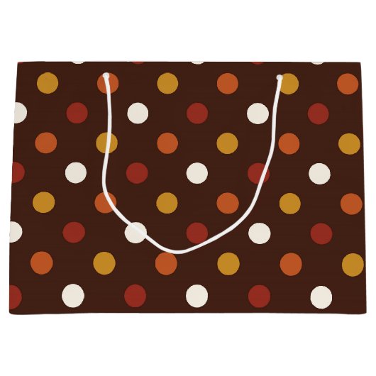 素朴な感謝祭の休暇の秋の秋のカラフル ラージペーパーバッグ (正面)