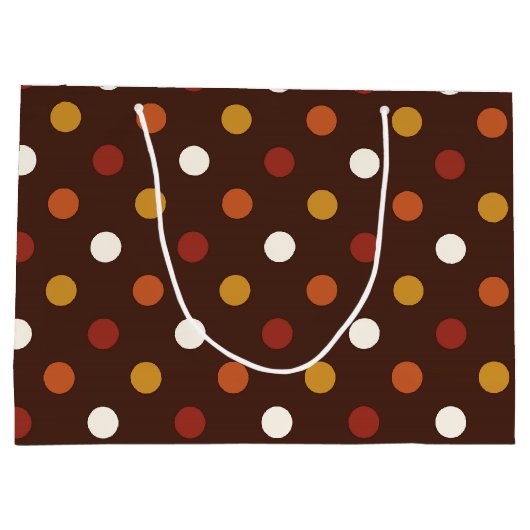 素朴な感謝祭の休暇の秋の秋のカラフル ラージペーパーバッグ (裏面)