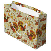素朴な感謝祭の休暇の秋の秋のカラフル ラージペーパーバッグ (裏面アングル)