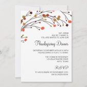 素朴な感謝祭の夕食の秋の招待状 招待状 (正面)