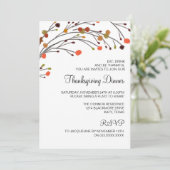 素朴な感謝祭の夕食の秋の招待状 招待状 (スタンド正面)