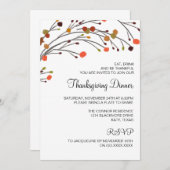 素朴な感謝祭の夕食の秋の招待状 招待状 (正面/裏面)