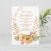 素朴な感謝祭の招待状の秋の招待 招待状 (スタンド正面)