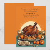 素朴な感謝祭の特別な招待状 ~家族と過ごす、自然の中で楽しむ感謝祭~ 招待状 (正面/裏面)