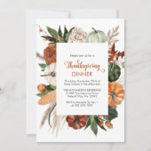 素朴な感謝祭の食事　パンプキン 招待状 (正面)