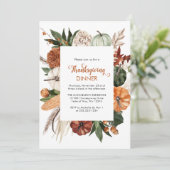 素朴な感謝祭の食事　パンプキン 招待状 (スタンド正面)