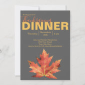素朴な感謝祭の食事 招待状 (正面)