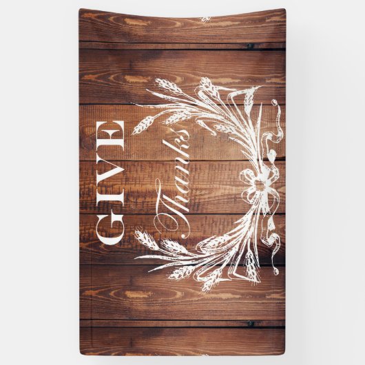 素朴な感謝祭リースバ与えンウ感謝していド 横断幕 (縦)