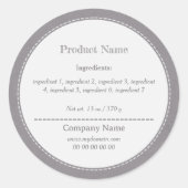 素朴な成分一覧ラベルシール クラフトステッカー ラウンドシール (正面)