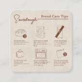 素朴な手作りのサワードブレッドのケア方法 スクエア名刺 (正面)