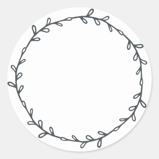 素朴な手作りジャム缶詰めラベル 黒白 書き込み可能 ラウンドシール (正面)