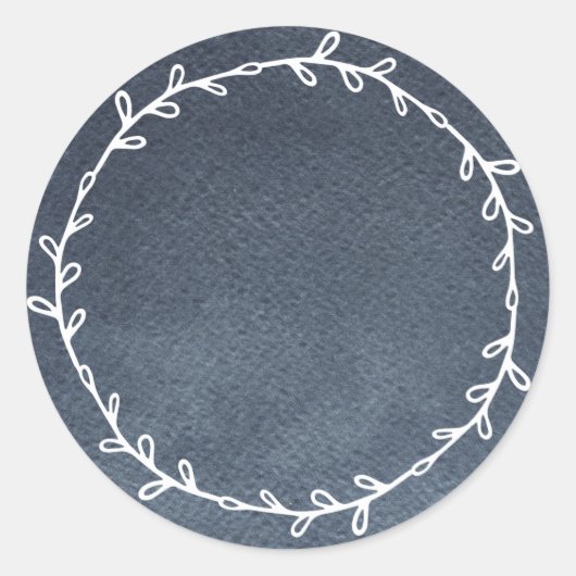 素朴な手作りディープブルー ラベルに書く ラウンドシール (正面)