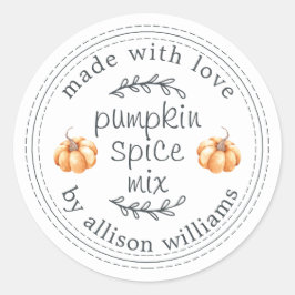 素朴な手作りパンプキンスパイスミックス シンプル ラウンドシール