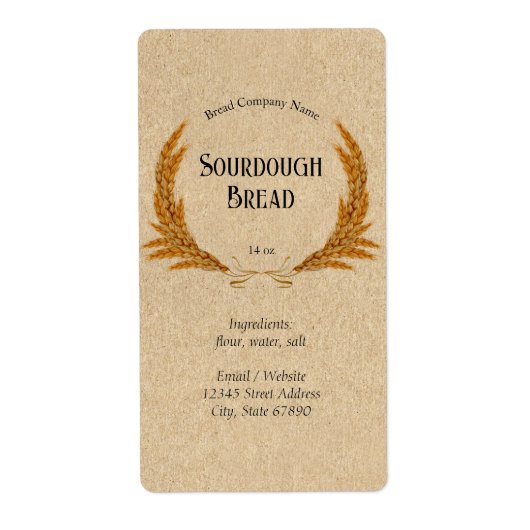 素朴な手作り小麦のリース食品 ラベル (正面)