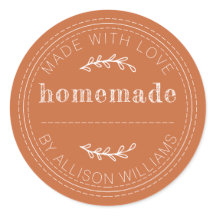 素朴な手作り焼き菓子ラベル 焦橙