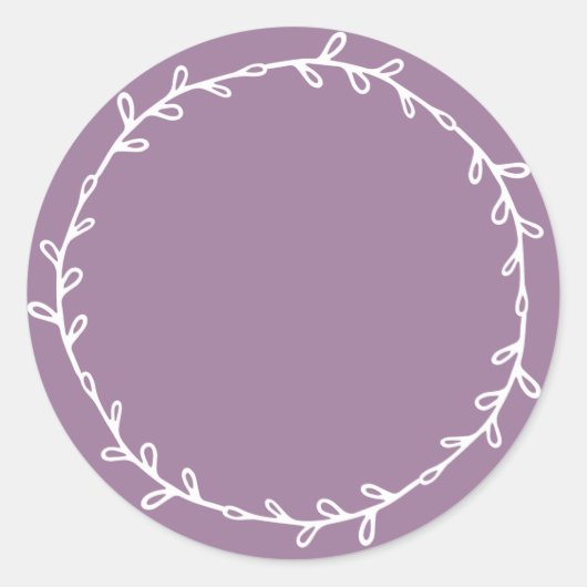 素朴な手作り ラベンダー書き込みラベル ラウンドシール (正面)