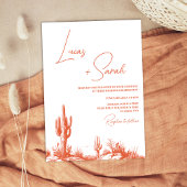 素朴な手描きのヴェローナサンセット ウェスタンデザートウェディング 招待状