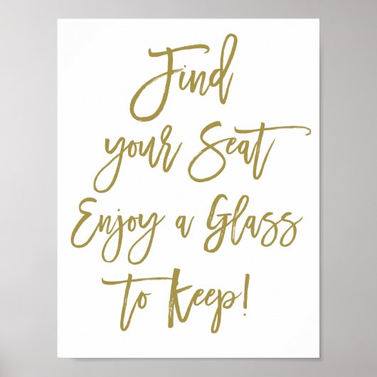 素朴な手書き文字が特徴の席札 ウェディングサイン ポスター (正面)