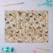 素朴な押し葉の模様 - 秋の植物学16 薄葉紙 (クラフト)