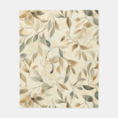 素朴な押し葉パターン - 秋の植物コレクション4 フリースブランケット (正面)