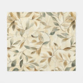 素朴な押し葉パターン - 秋の植物コレクション4 フリースブランケット (正面(横))