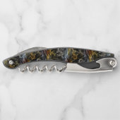 素朴な抽象芸術ブラック波スタイル ソムリエナイフ (裏面)