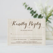 素朴な招待状の応答カード挿入物 出欠カード (スタンド正面)