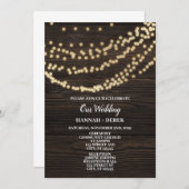 素朴な招待状 - 木と金 招待状 (正面/裏面)