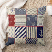 素朴な擦り切れたビーチパッチワーク写真枕 クッション (ブランケット)