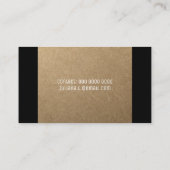 素朴な教授の女性のフェイククラフト 名刺 (裏面)