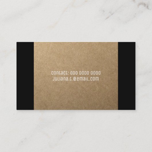 素朴な教授の女性のフェイククラフト 名刺 (裏面)