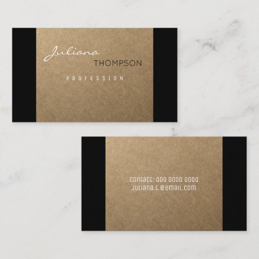 素朴な教授の女性のフェイククラフト 名刺 (正面/裏面)