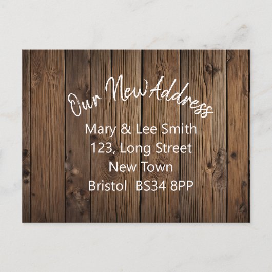 素朴な新しい住所はがき 案内ポストカード (正面)