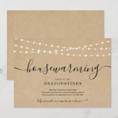 素朴な新居パーティー招待状 案内状 (正面/裏面)