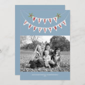 素朴な旗-クリスマスの写真カード シーズンカード (正面/裏面)