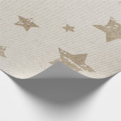 素朴な星およびバーラップの包装紙ロール ラッピングペーパー (角)