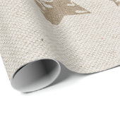 素朴な星およびバーラップの包装紙ロール ラッピングペーパー (ロールコーナー)